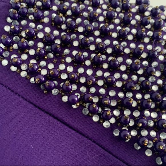 Beaded Cap Sleeve Dress, Size 2 - Picture 6 of 6